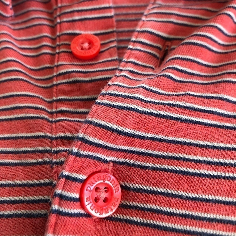 PATAGONIA Polo Shirt Mens XL Pink/Red Striped Short Sleeve Cotton - Picture 5 of 9